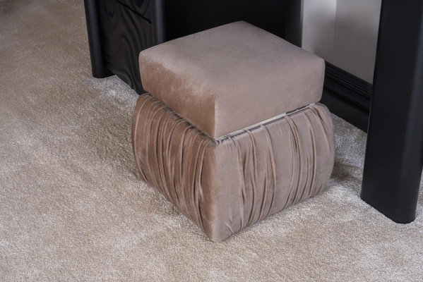 Vanity con specchio sgabello Trucco Camera da letto Design Mobili Legno 2 pezzi.