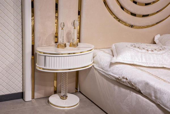 Set da camera da letto moderno letto 2 comodini armadio design mobili 4 pezzi