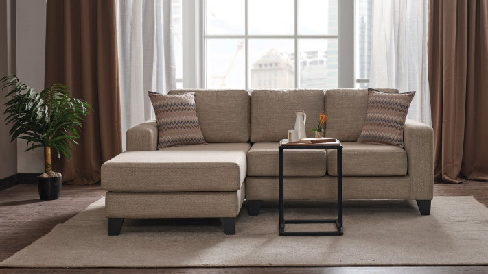 Divano ad angolo L-Forma in tessuto divano ad angolo con pouf premium Divano mobili Divani Divanetti