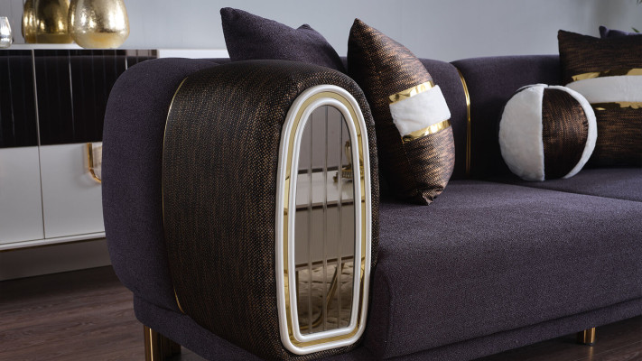 Prestigioso set da soggiorno 3+3+1 con due divani e poltrona nuovo