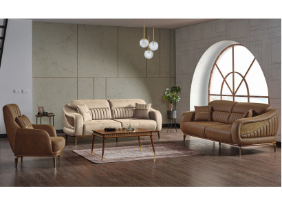 Divano 3+3+1 posti moderno, poltrona relax stile moderno 3 pezzi lussuoso soggiorno