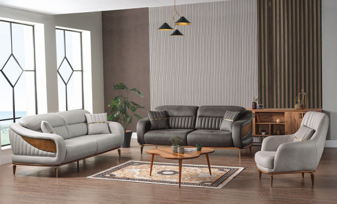Divano moderno 3 + 3 + 1 posti relax, poltrona moderna stile 3 pezzi lusso soggiorno nuovo