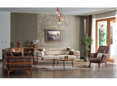 Divano design 3+3+1 posti in tessuto divano imbottito Set di divani di lusso nuovi