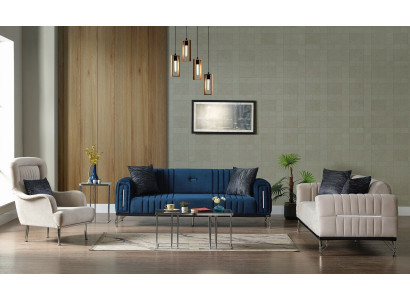 Moderno set di divani 3+3+1 posti in tessuto design nuovo