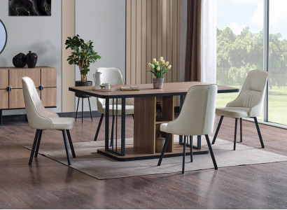 Set da pranzo di lusso Tavolo da pranzo 6 sedie Madia Set da tavola 8 pezzi