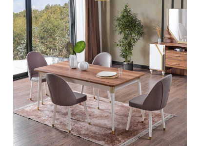 Set sala da pranzo 6 sedie + tavolo da pranzo Set sala da pranzo Design sedia in legno Nuovo