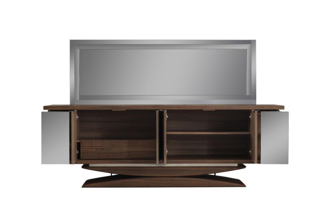 Set da sala da pranzo 6 sedie Tavolo da pranzo Madia Set Specchio Sala da pranzo Designer Nuovo