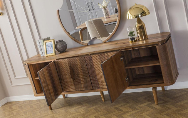Mobile contenitore Soggiorno Specchio Designer di lusso Moderno Marrone Nuovo