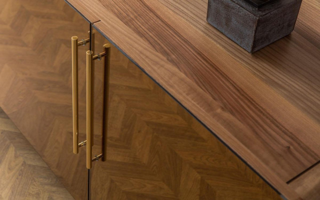 Sideboard con 2 specchi - lussuoso set di mobiletti con cassetti in legno, moderno.