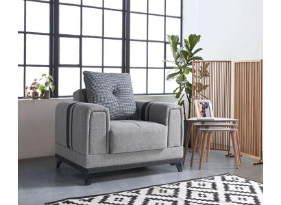 Design Sitzer Luxus Sessel Relax Textil Grau Sessel Lounge Club Moderner Luxus -> Design poltrona di lusso relax in tessuto grigio poltrona lounge club moderno di lusso