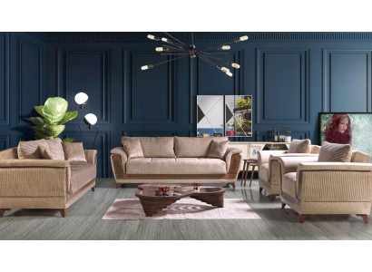 Divano set 3+2+1+1 posti in tessuto moderno completo poltrona divano 3 posti lusso nuovo.