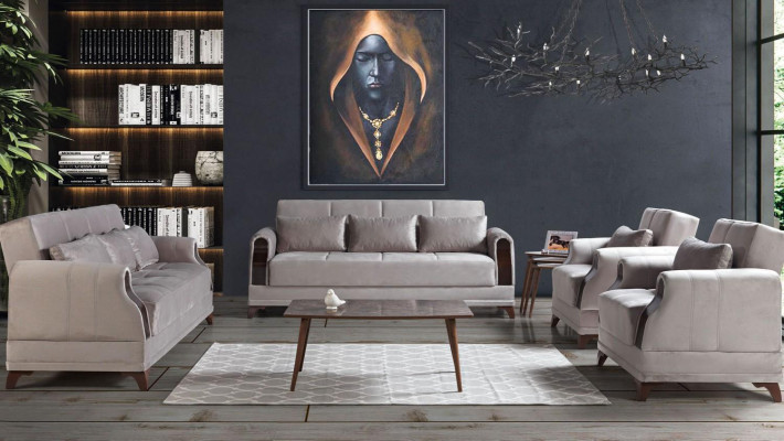 Divano 3+2+1+1 posti, set di lusso per mobili da salotto, divano moderno 4 pezzi nuovo.