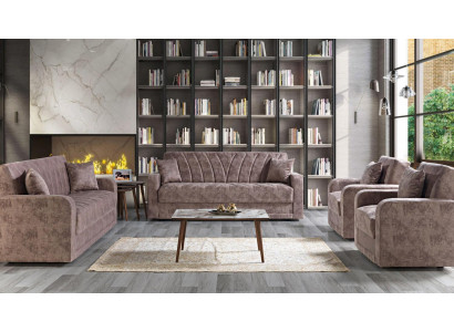 Set di divani 3211 in legno per soggiorno di lusso, divano completo in tessuto per il salotto.