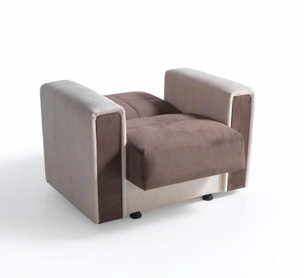 Divano ad angolo a forma di L con poltrona e pouf in tessuto - Completamente imbottito - Premium - Soggiorno moderno