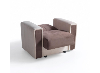 Divano ad angolo a forma di L con poltrona e pouf in tessuto - Completamente imbottito - Premium - Soggiorno moderno