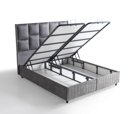 Letti Design Letti di lusso Beige Tessuto Camera da letto Mobili Argento 160x200