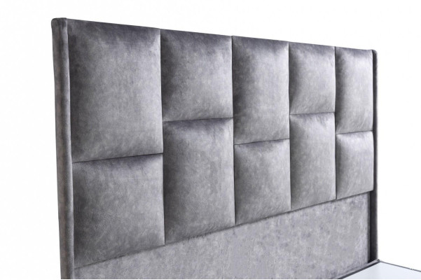 Letti Design Letti di lusso Beige Tessuto Camera da letto Mobili Argento 160x200