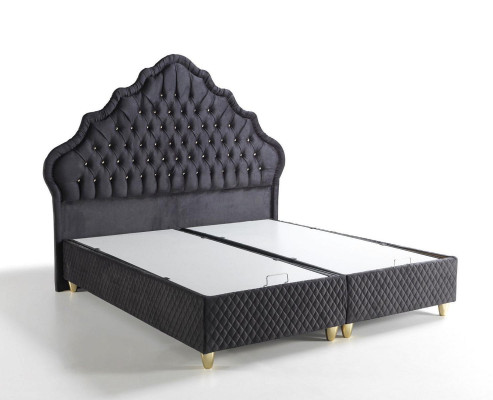 Design Letti Letti di lusso Neri Mobili da camera da letto Imbottiti Chesterfield