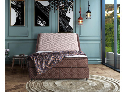 Design letti Letti di lusso Letti imbottiti Mobili da camera da letto Boxspring Marrone