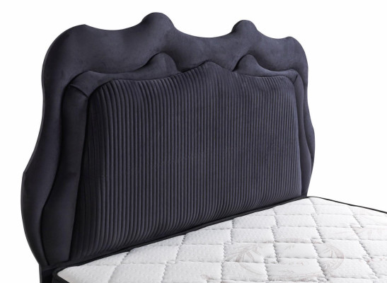 Design letto letti di lusso letti imbottiti Mobili da camera moderni neri