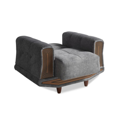 Divano 3 posti + 2 poltrone + 1 poltrona + 1 poltrona in tessuto e legno, divano 3 posti moderno, poltrona, set completo.