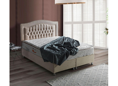 Design del letto Letti di lusso Beige Arredamento per la camera da letto Argento Chesterfield