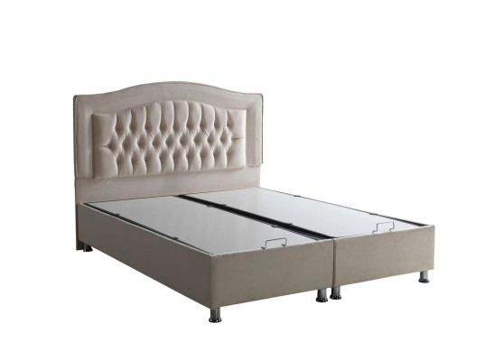 Design del letto Letti di lusso Beige Arredamento per la camera da letto Argento Chesterfield