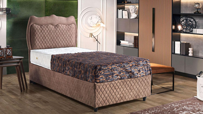 Design del letto Letti di lusso Letti imbottiti Mobili da camera da letto Marrone 90x190cm
