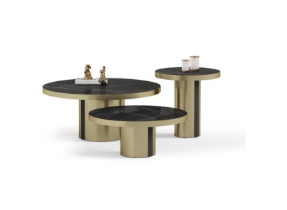 Set di tavolini da salotto di lusso 3x Tavolini rotondi Moderni Tavolini da salotto Nuovi