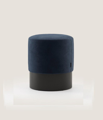 Sgabello rotondo blu di lusso per camera da letto moderna con sgabello da tavolino.