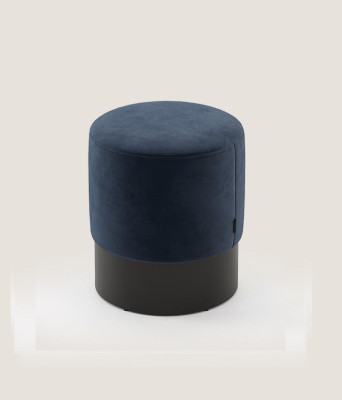 Sgabello rotondo blu di lusso per camera da letto moderna con sgabello da tavolino.