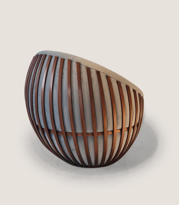 Designer poltrona grigia, arredamento per il salotto, seduta imbottita, tessuto, poltrona lounge club.