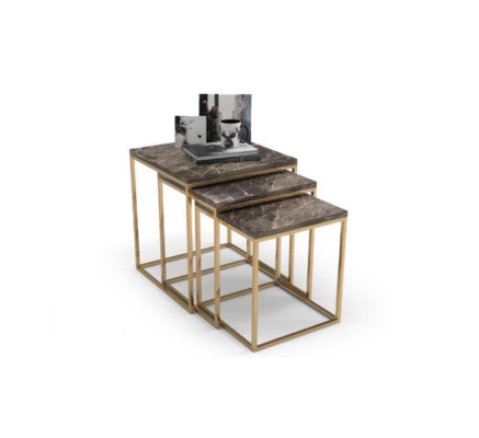 Set di tavolini in acciaio inossidabile per tavolino da salotto di design arredamento soggiorno