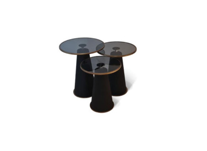 Set di tavolini laterali neri moderni 3x di lusso per il salotto nuovo