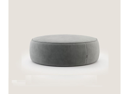 Puf rotondo grigio di lusso per seduta, mobili da camera da letto, sgabello da appoggio