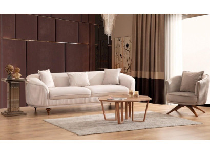 Divano a 3 posti, poltrona elegante design moderno di lusso in legno imbottito.