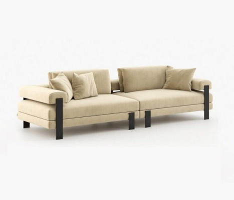 Divano design 2 posti Moderno Divano Imbottito Beige Divani Design Nuovo