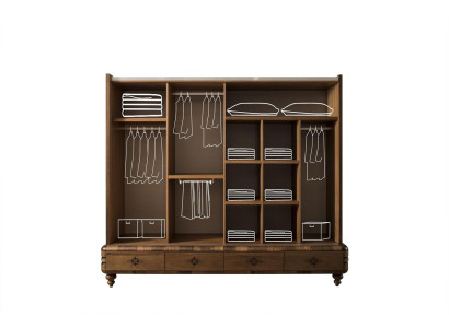 Armadio moderno lusso armadio in legno marrone camera da letto