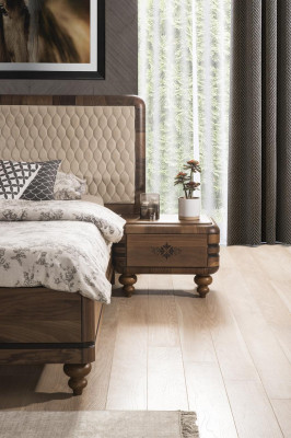 Camera da letto Mobili Letto di lusso Design 2x Comodini Letto matrimoniale 3pz