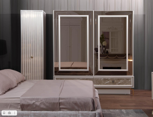 Camera da letto moderna Set completo Letto Comodini Mobili di design