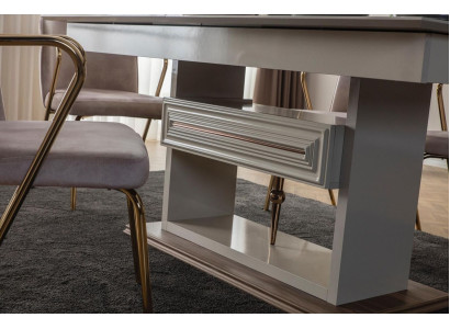 Tavolo da pranzo Tavolo da pranzo Tavoli Moderni Designer per la sala da pranzo Nuovo Beige  Mesa de comedor Mesa de comedor Mesas modernas de diseño para comedor Nuevo Beige