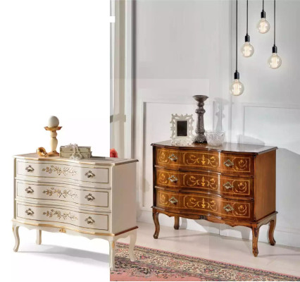 Esclusiva e lussuosa nuova cassettiera in legno marrone per il soggiorno