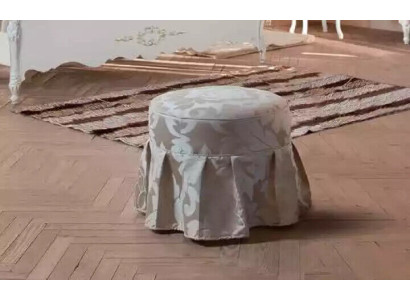 Grigio Pouf di lusso Rotondo Pouf imbottito Tessile Pouf Ottomana