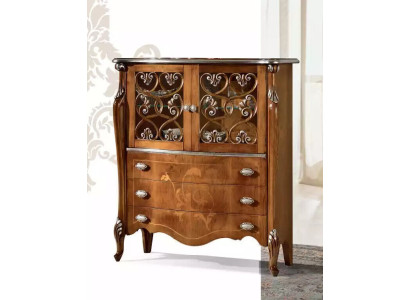 Classico comò antico marrone stile con 3 cassetti spaziosi per il soggiorno