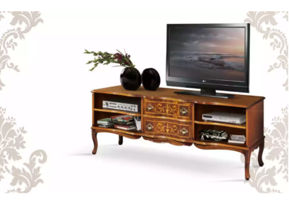 Lussuoso elegante mobile porta TV basso credenza in legno bruno per soggiorno.
