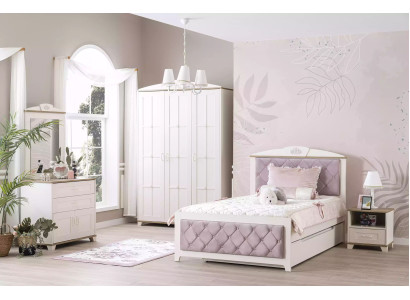 Chesterfield Letto funzionale Letto per bambini estendibile Letto 120 Legno Rosa