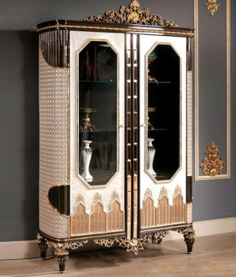 Vetrina classica in legno di lusso Vetrine armadi con porte in vetro design