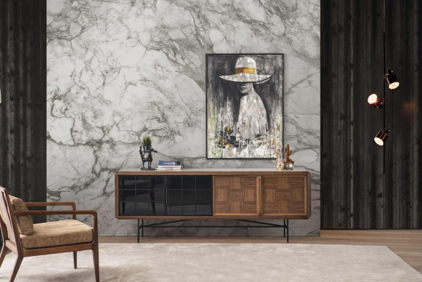 Zona pranzo Set tavolo da pranzo 8 pezzi sala da pranzo marrone legno elegante