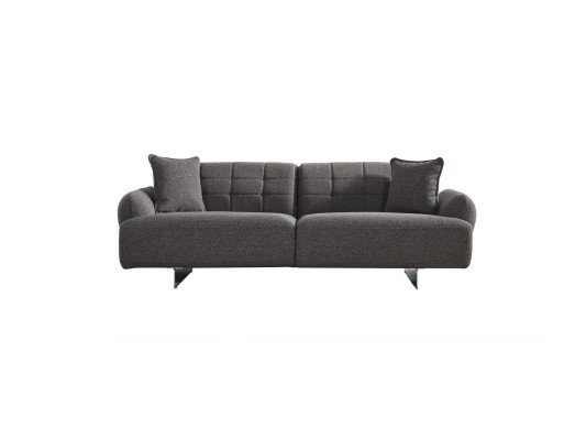 Divano Divano imbottito Grigio Set completo di 3 posti Poltrone moderne 2 pezzi Nuovo
