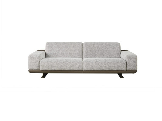 Divano a tre posti, poltrona singola, divano imbottito grigio, gruppo design divano.